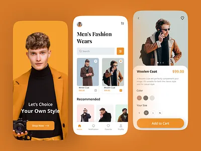 Men's Outfit UI/UX Design